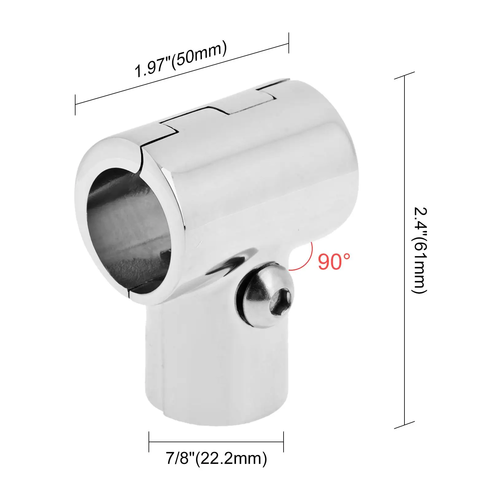 316 Stainless Steel Boat Handrail Tee Fitting Three Way Marine Grade Railing Hardware for Kayak Rail Support