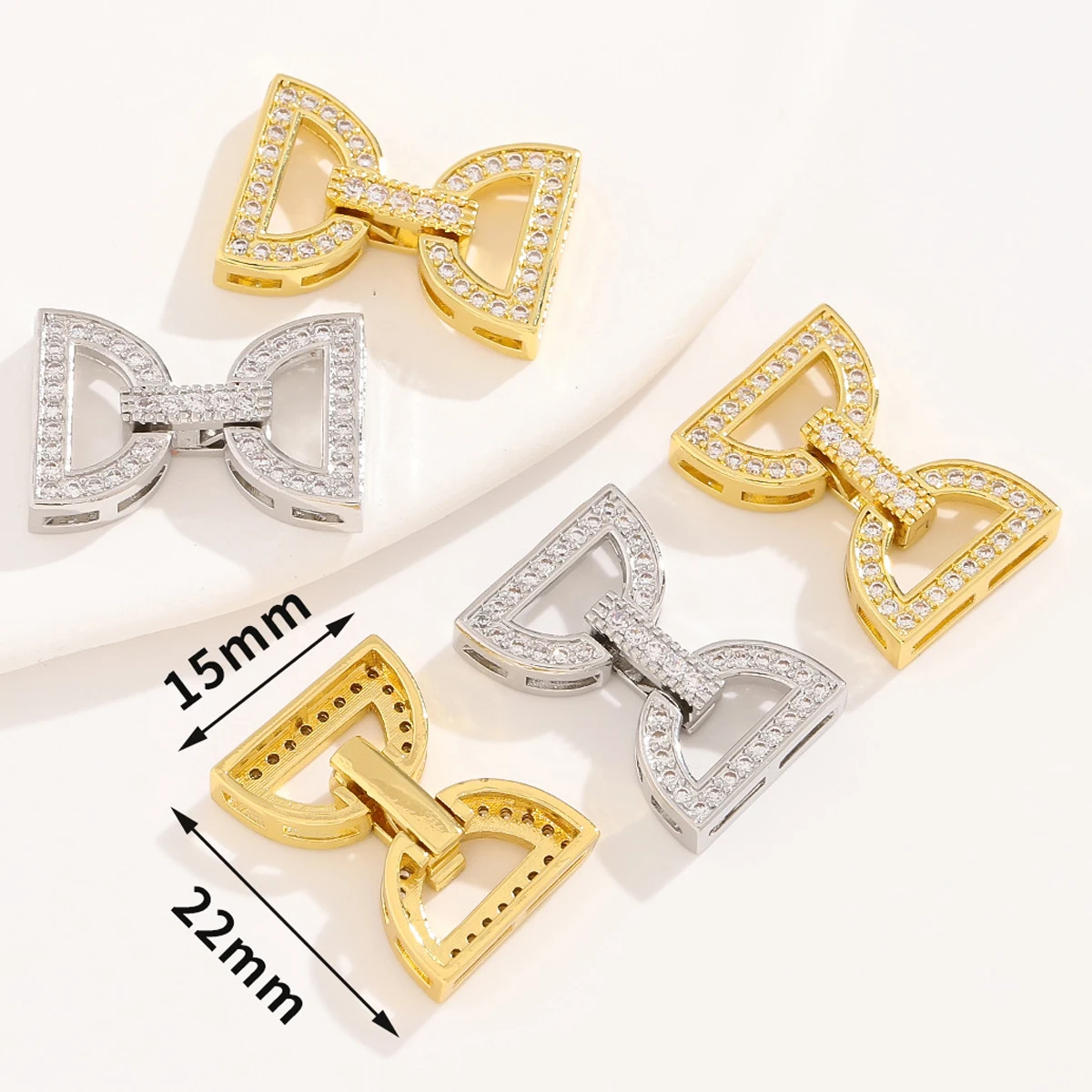 Juya Handmade Bowknot Decorations Connector Fastener Lock Clasps Accessories For DIY Needlework Beads Pearls Jewelry Making