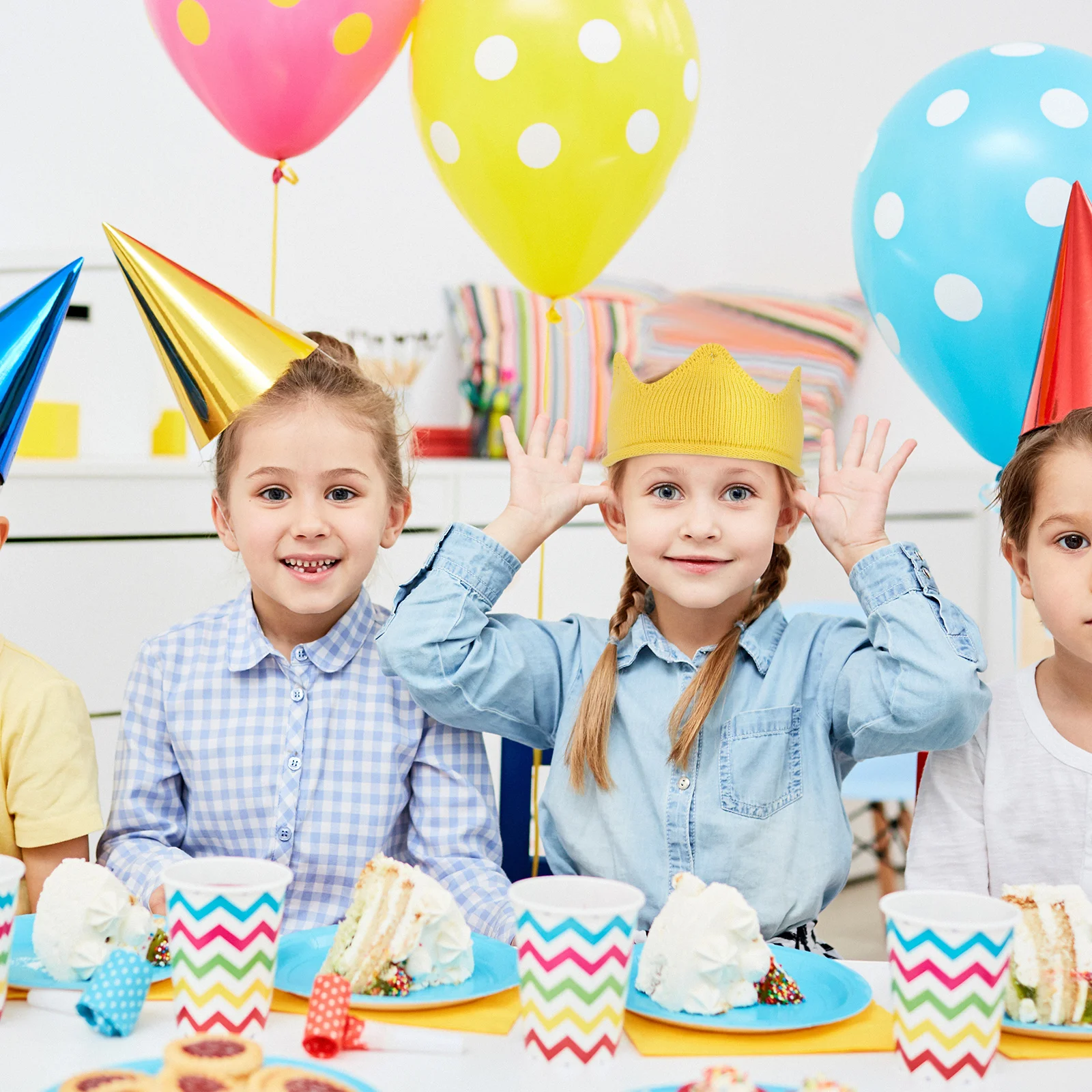 

Knitted For Stretchy Warm Crown Kids Girls Winter Party Hat Cute Gift Crown Knitted Hat Baby Knit