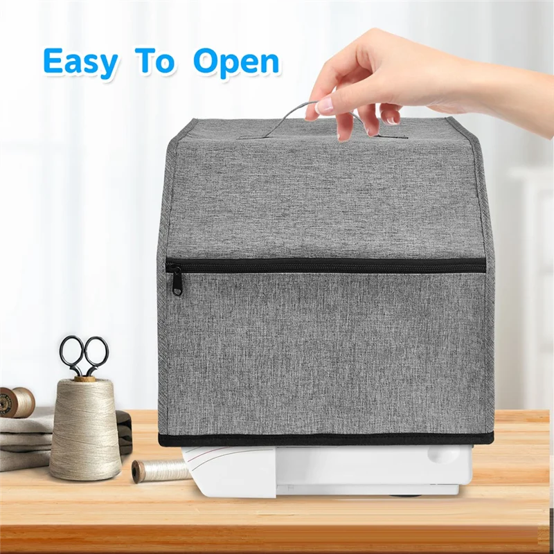 Afbeelding 4: J1UL1N Serger Machine Cover Met Zakken Voor Opslag, Naaimachine Stofkap Voor De Meeste Standaard Sergers, Overlock Machine Cover