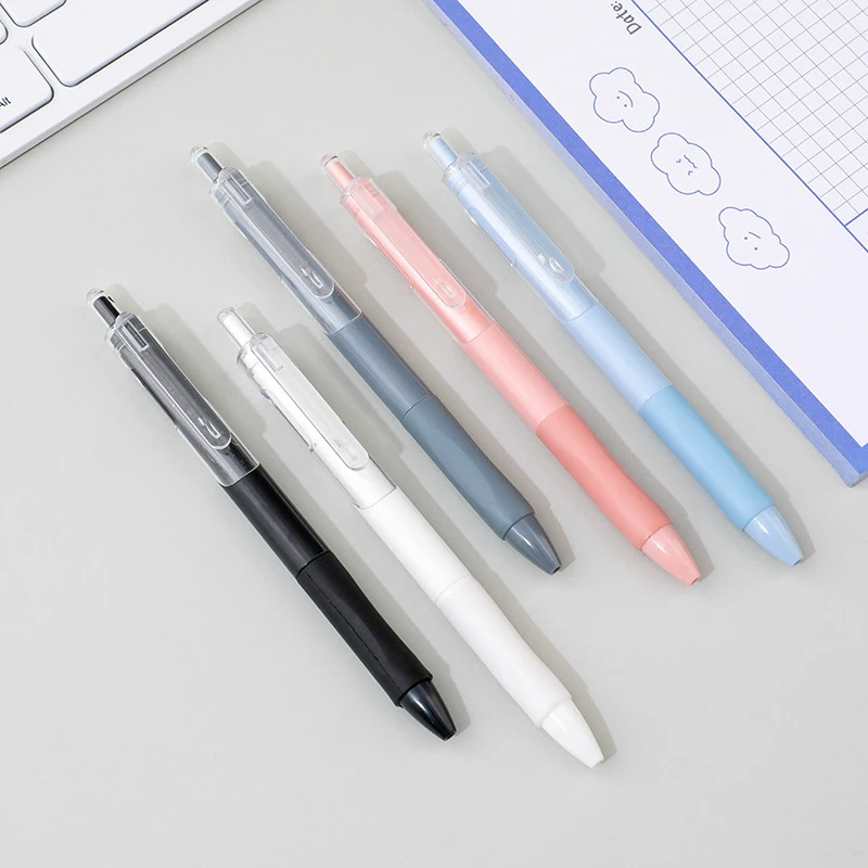 2Pcs Fashion Morandi Press Gel Pens Solid Color 0.5mm Neutral Pen For Writing School Office Supplies Student Stationery Gift