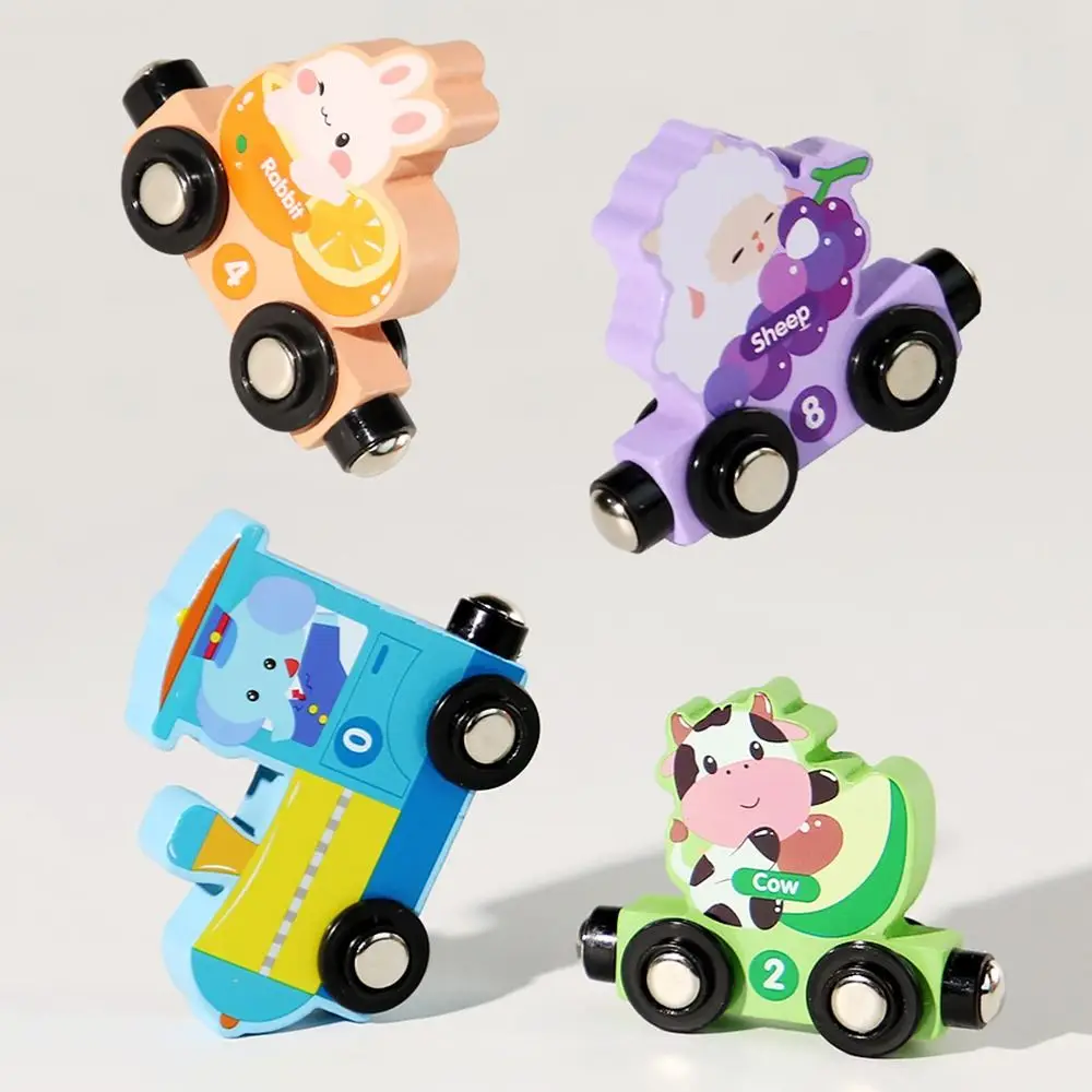Nummer/dier/fruit/dinosaurus magnetisch houten treinspeelgoed Educatief Montessori nummertreinset