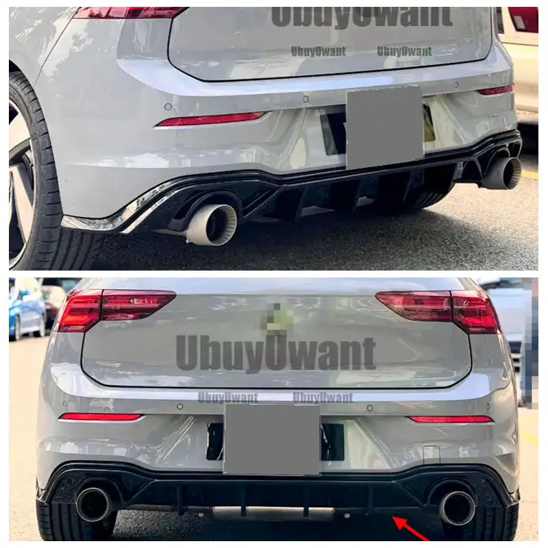 

Car Rear Bumper Diffuser Rear Side Splitter Spoiler Lip For Volkswagen GOLF 8 MK8 pro R-line gti R 2020 2021 2022 2023 2024