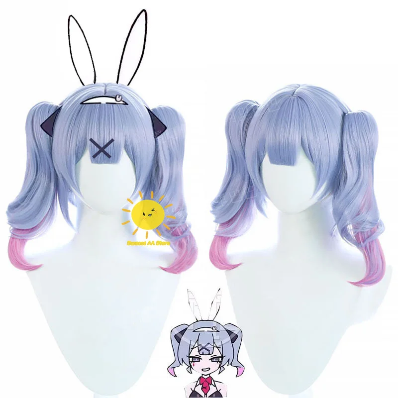 Miku-peluca negra de charol con agujero de conejo para niña, Disfraces de Halloween de Cosplay, tocados, ropa con lazos