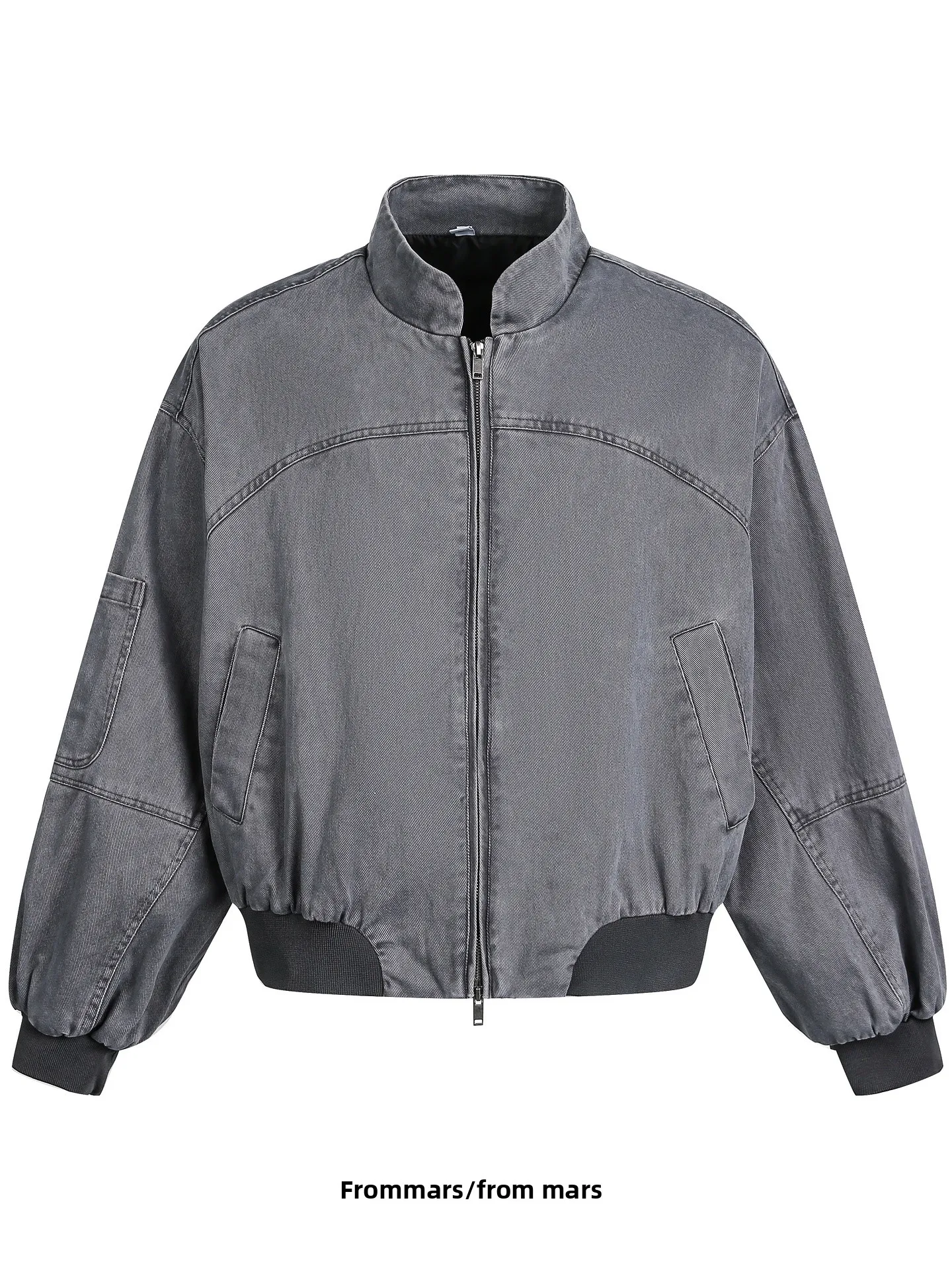 

from Faionable Retro Stand Collar Loose Multi ket Flight Jaet Youthful Cotton Autumn Winter Outerwear for Teens