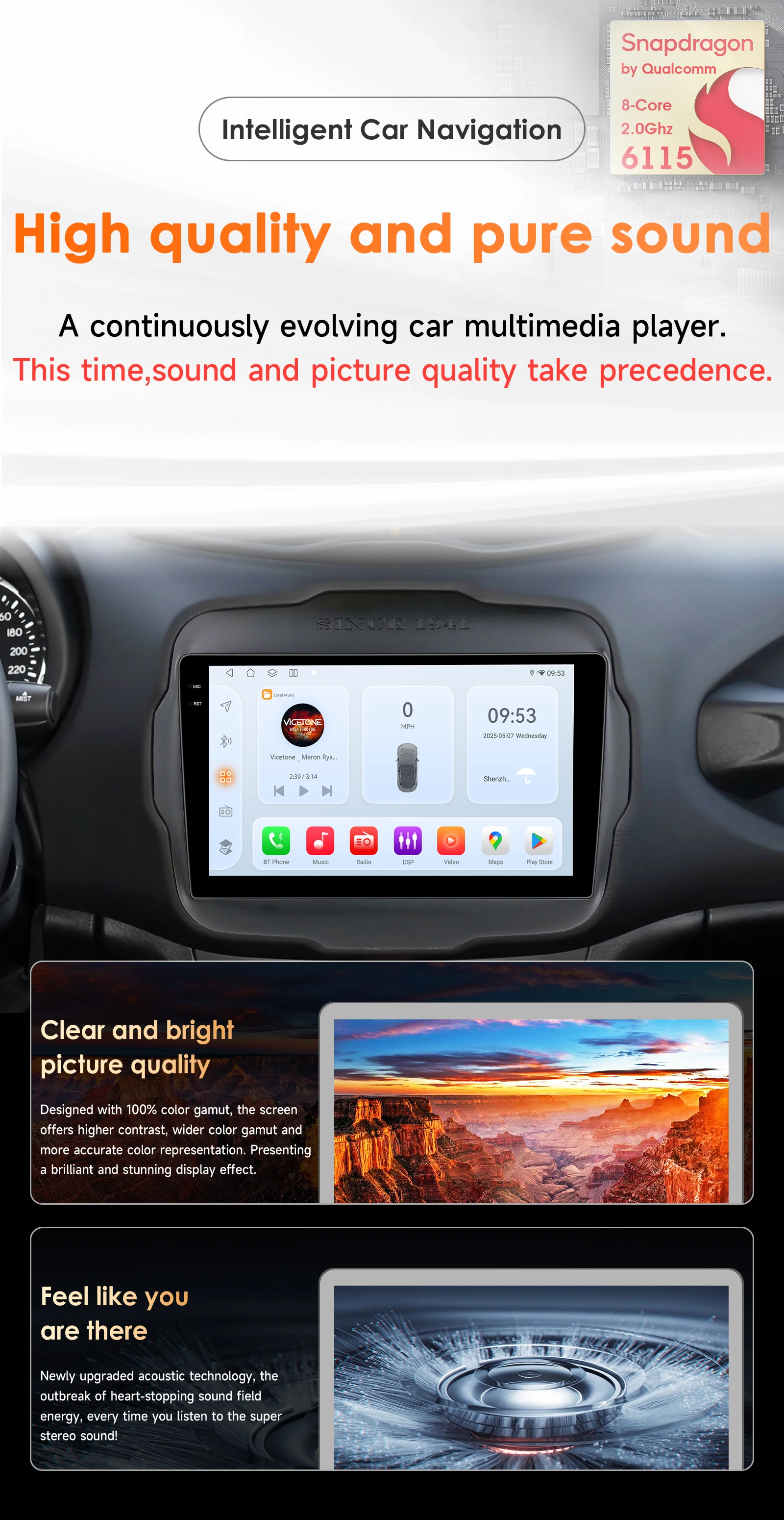 Snapdragon 6115 Carplay Android 14 Auto Car radio for Jeep Renegade 2016-2020 Autoradio GPS 360 Cam multimedia 2din RDS Screen