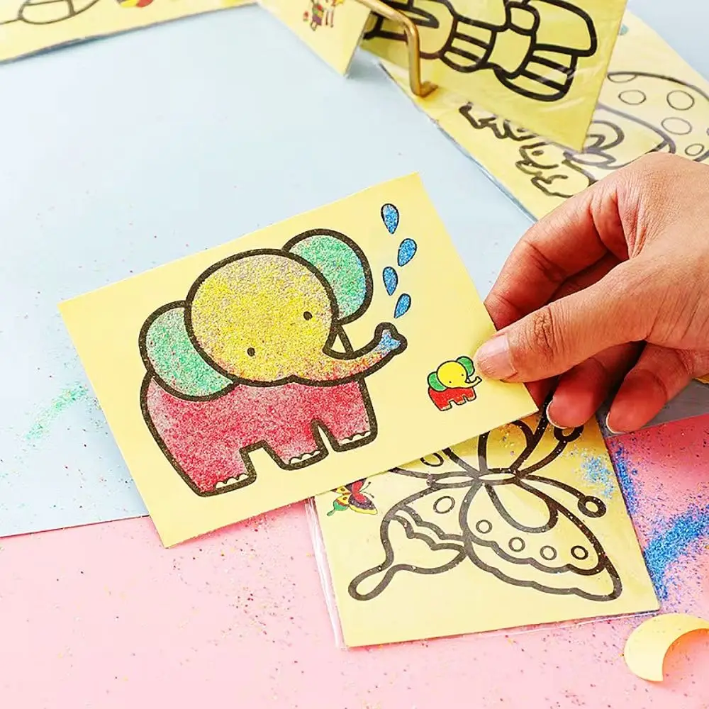 

Brush Art Painting Sand Painting Set Graffiti Paper Children's Coloring Books Sand Art Handicrafts Picture Drawing Coloring Toys