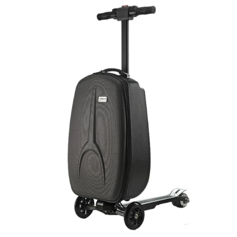 Adult carry on suitcase with foldable trolley for travel, business, and school