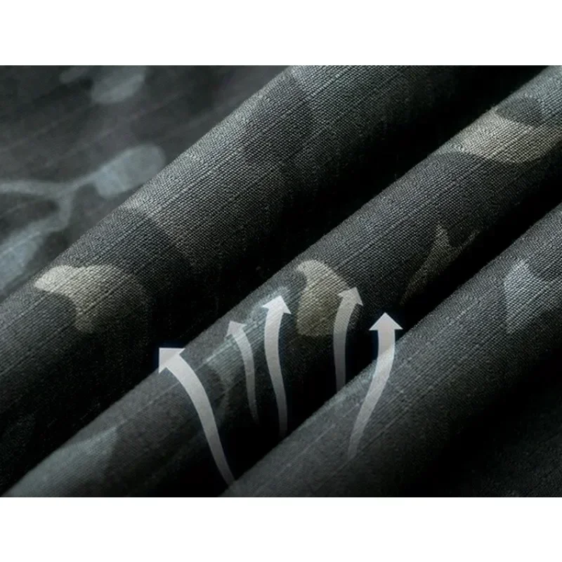 ชุดยุทธวิธีกลางแจ้ง เสื้อหลายกระเป๋า + กางเกงคาร์โก้ ผ้าริปสตอป ชุดทหารกลางแจ้ง ชุดกีฬา ลายพราง ทนต่อการสึกหรอ กันลม