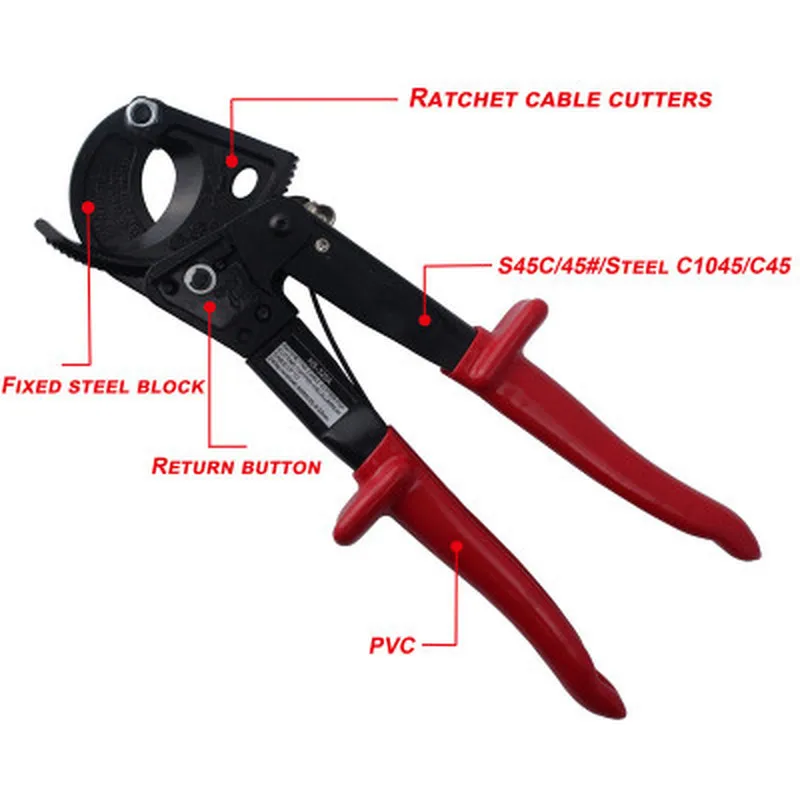 240mm Manual Pliers, Ratchet, Cable Pliers, Wire Cutters, Cable Cutters, Copper and Aluminum Wire Pliers, Hand Tools