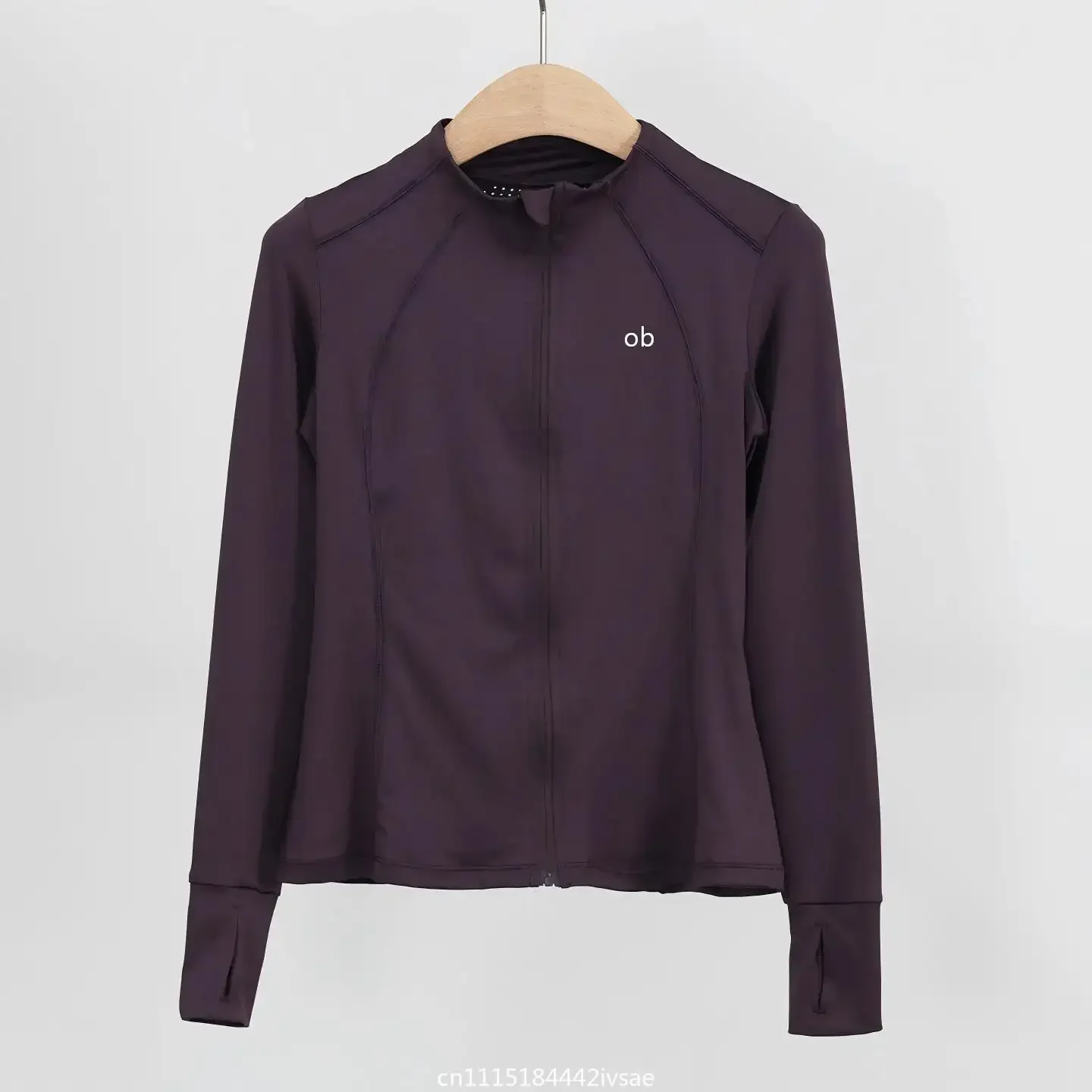 Outdoor Sports Long Sleeved Women Slim Yoga Clothes Quick Dry Zipper Cardigan Stand Up Collar Jacket Running Fitness Jacket Top
