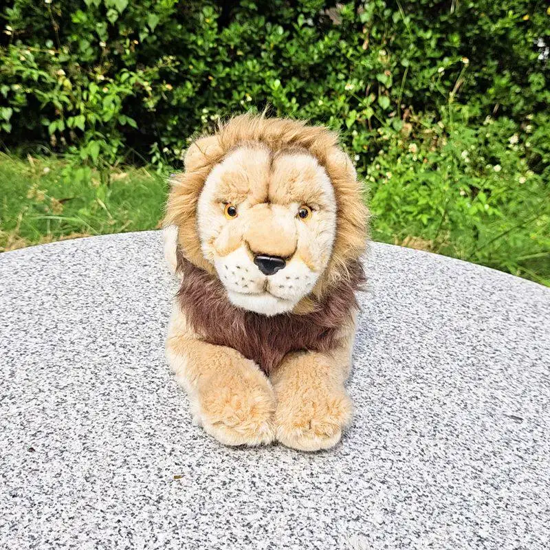 Simulation Animal Lion Plush Toy Realistic Male Lion Doll Gift Ornament Christmas Gift 41cm DY10443