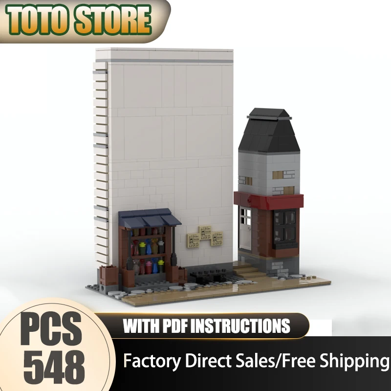 

Популярная модель фильма Moc, строительные блоки, модель банковского забора, технология, кирпич, сделай сам, сборка, строительная игрушка, праздничный набор, подарки