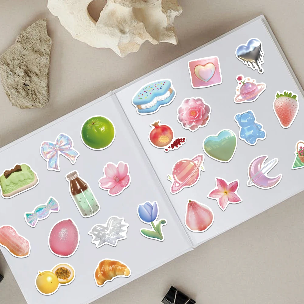 54 STKS 3D Patroon Roze Ins Cool Stickers Leuke Stickers Koffer Laptop Plakboek Telefoon Case Dagboek Bagage Decoratieve Decals