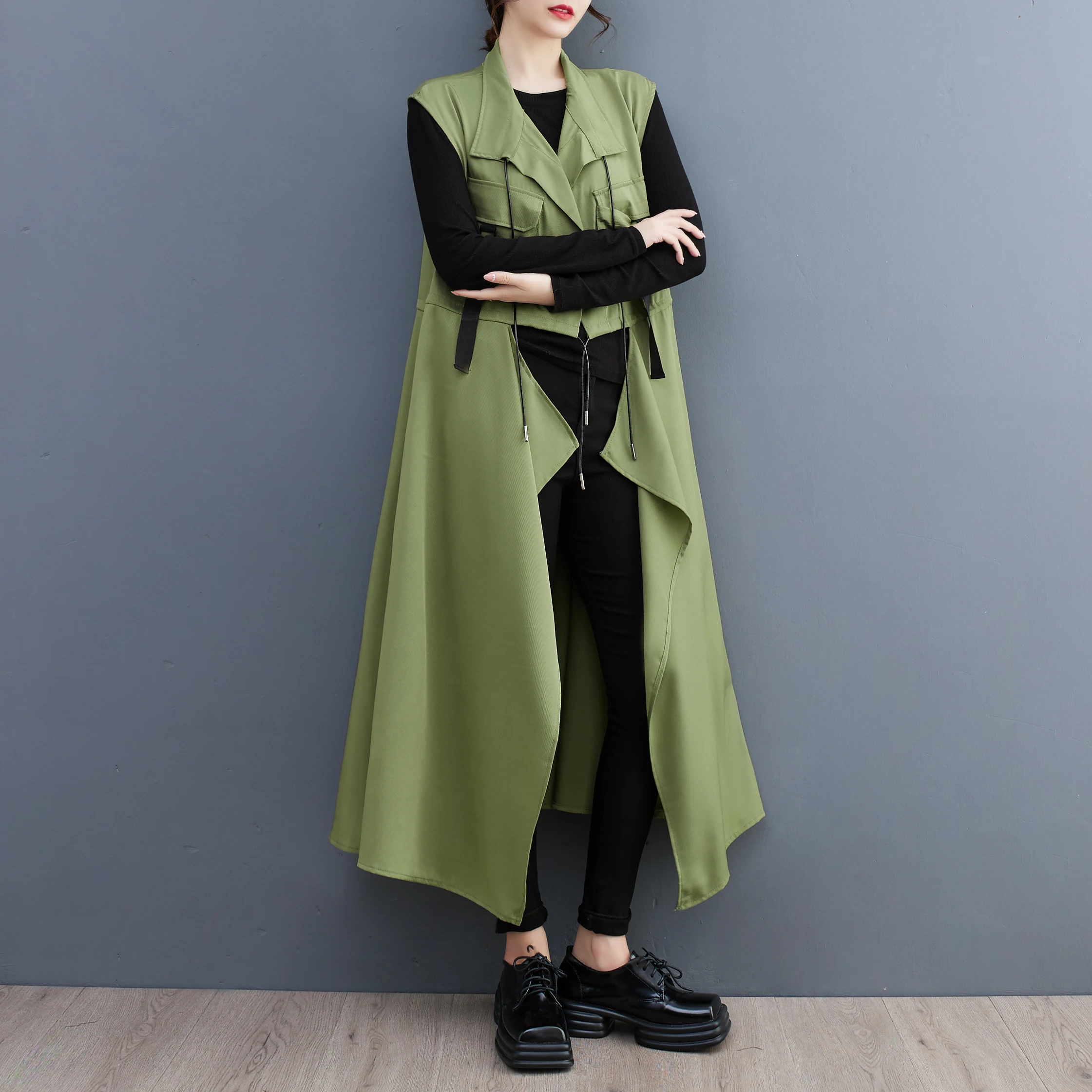 

Faionable Open Cardigan Vest Women's Loose Svel Suit Collar Dr Spring Summer New Arrival Ele Sle Long Length