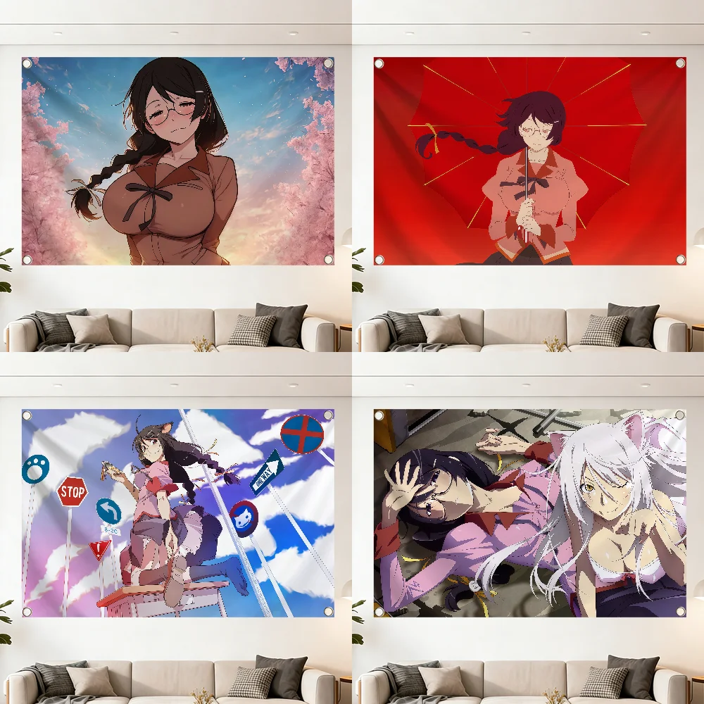 Tsubasa Hanekawa Kizumonogatari flag Decoration Outdoor Picnic Party Art Hanging Home Camping Party Banner Best sellers