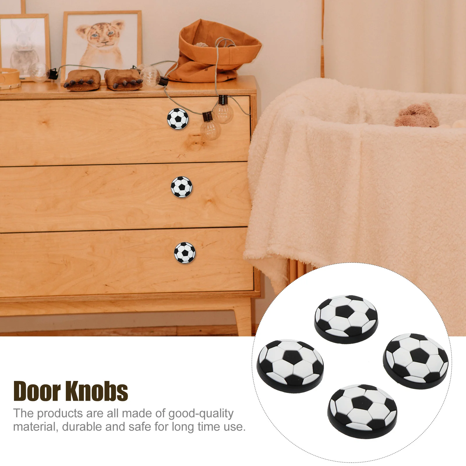 6 Pcs Basketball Drawer Handle Household Handles Furniture Creative Door Knobs for Kids Black Practical Cabinet Pull Child