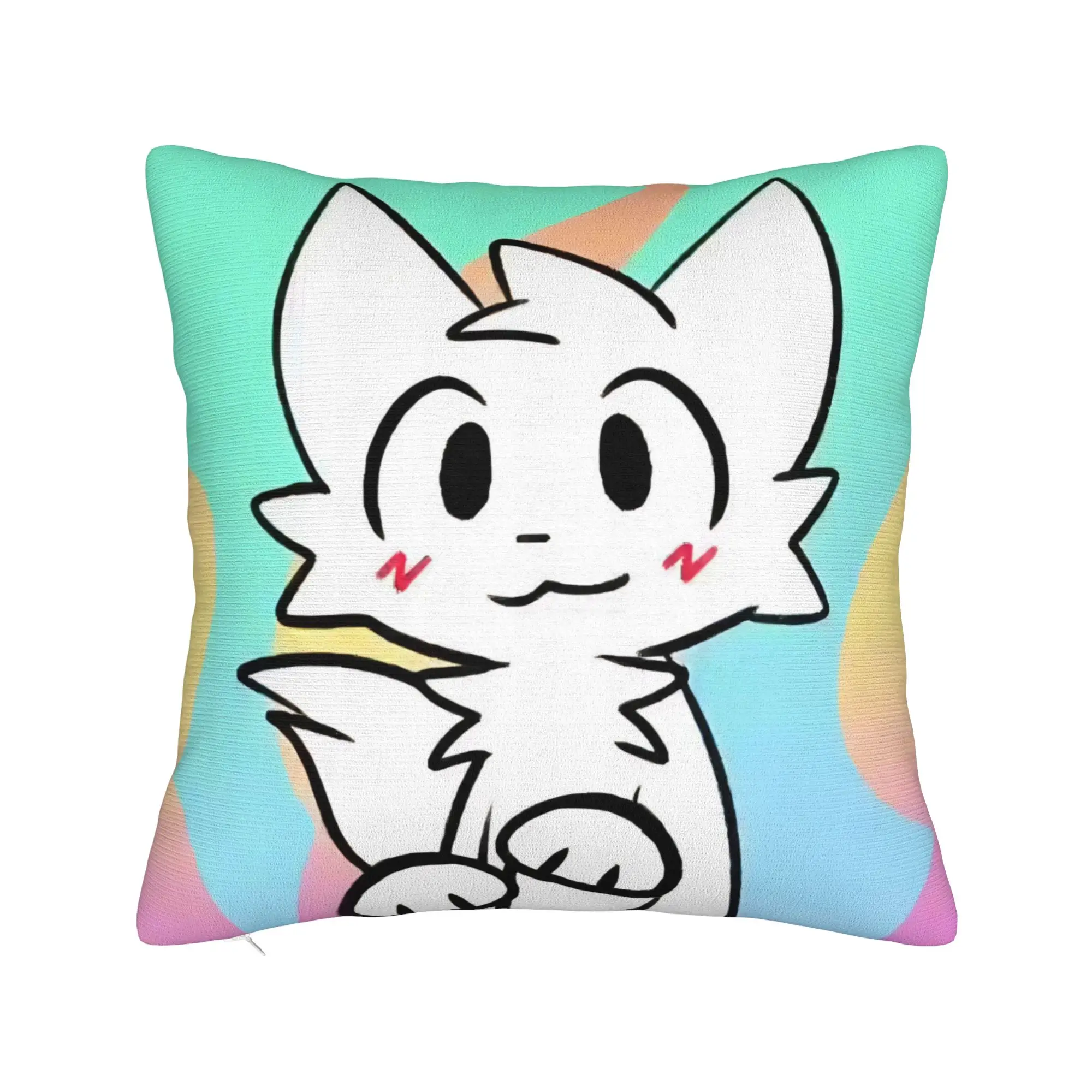 Boykisser Silly Cat Square Pillow Cases Cute Furry Cushion Covers Awesome Zippered Decor Pillowcase for Living Room 40x40cm