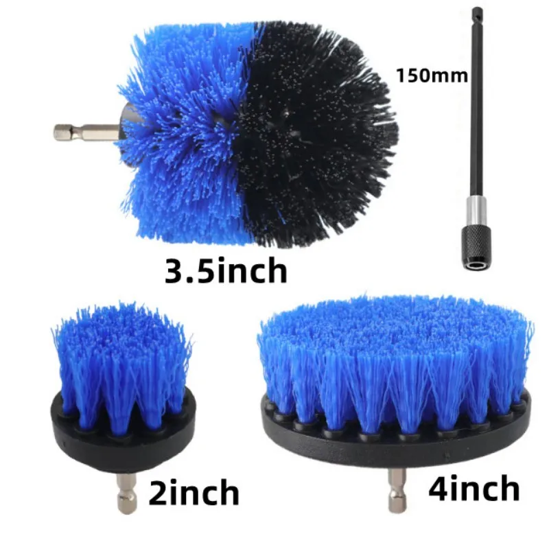 2/3.5/4'' Brush Attachment Set Power Scrubber Brush Car Polisher Bathroom Cleaning Kit with Extender Kitchen Cleaning Tools