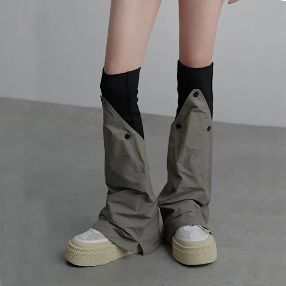Patchwork Knee High Leg Warmers Punk Locomotive Style Stockings Women Y2K All Match Hosiery Bell-bottoms Socks Spring