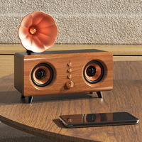 Portable Retro Bluetooth Speaker Vintage Wood Grain Heavy Bass Bluetooth Soundbar Wireless MP3 Music Player Support TF Card AUX