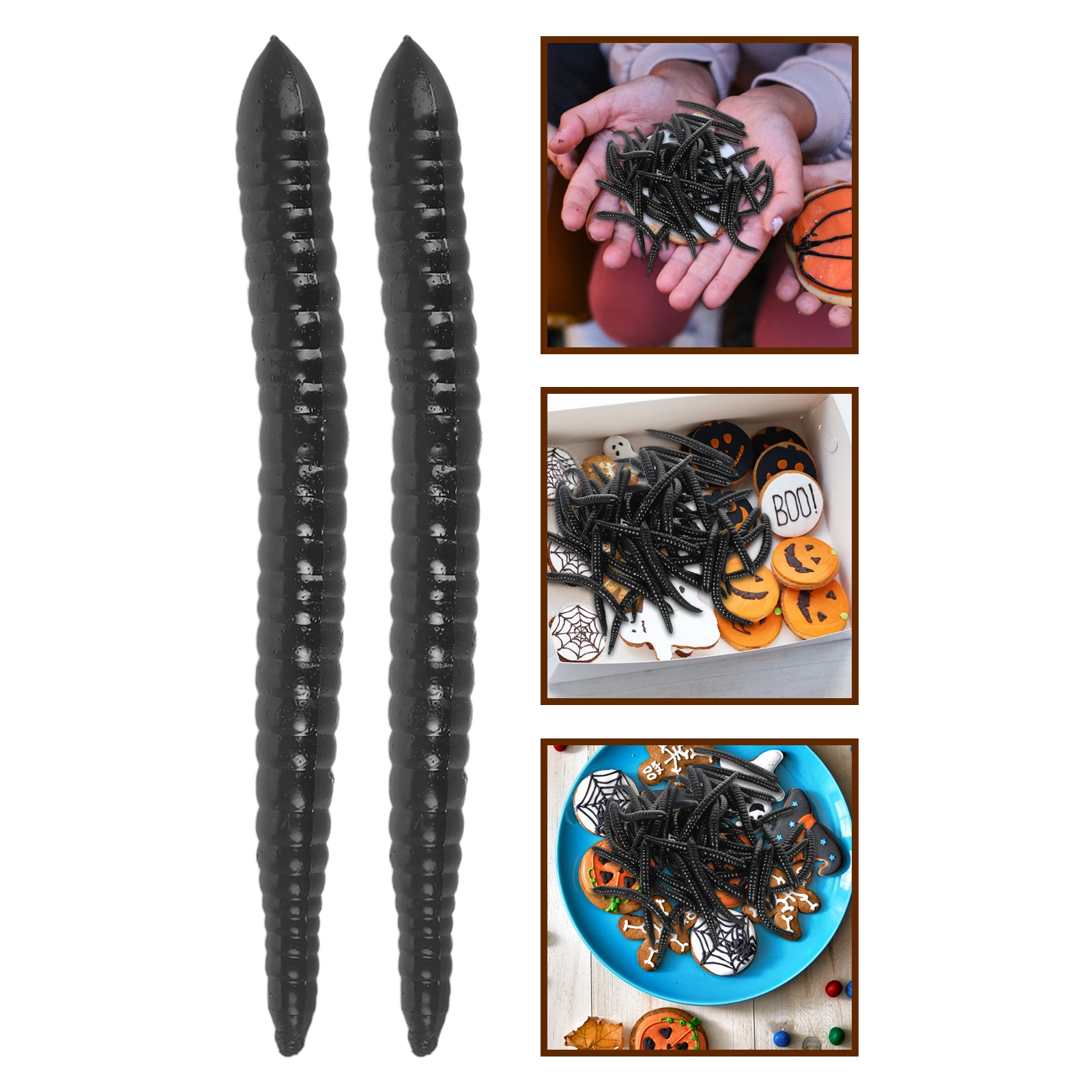 

50 Pcs Simulation Bug Props Fake Crawling Toy Jokes Halloween Toys Caterpillar Kids Insect Soft Rubber
