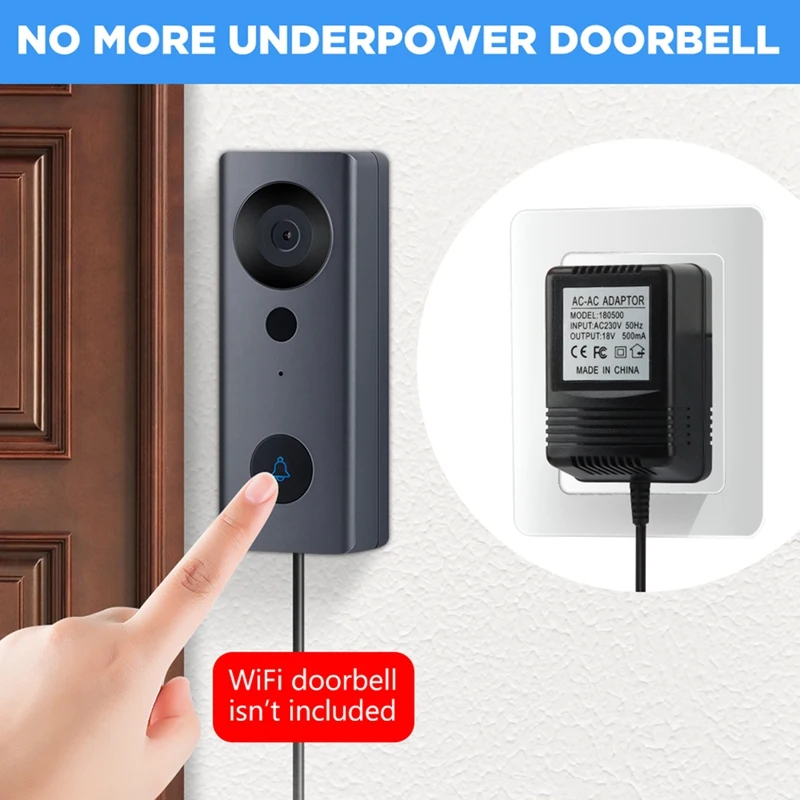 18V AC Power Adapter หม้อแปลงไฟฟ้าสําหรับ Wifi Smart Video Doorbell กล้องวิดีโอ Intercom ประตู Bell