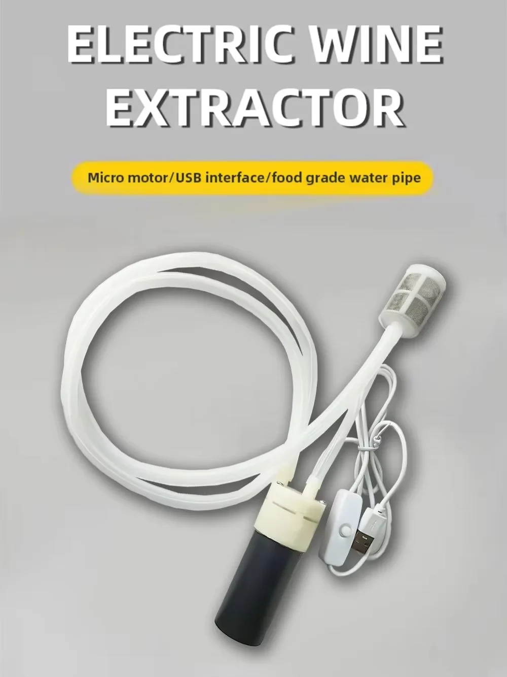 Electric Wine Extractor USB Rechargeable Self-priming Wine Beater Wine Extractor Household Wine Strainer White Wine Filter