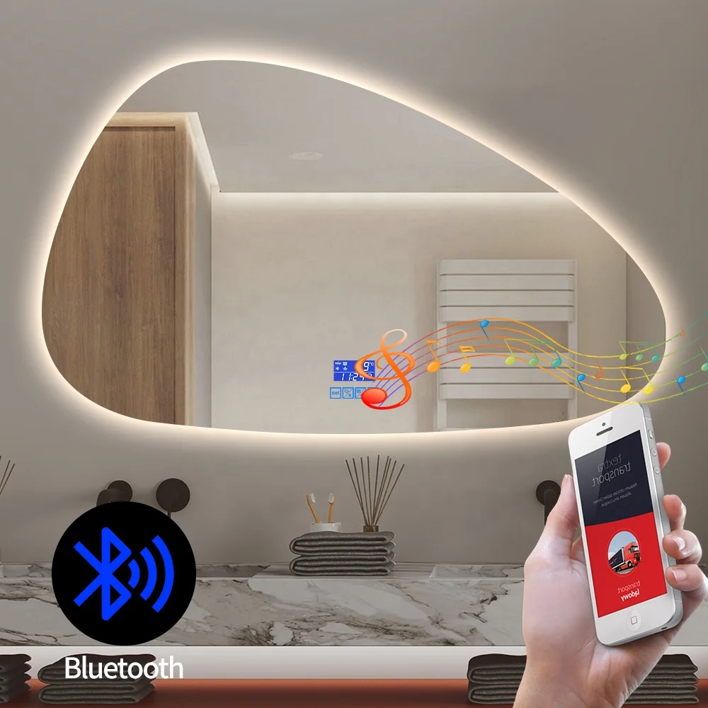 Special Shaped Irregular Smart LED Bathroom Mirror Anti-Fog Wall Mounted Vanity Mirror with LED Light view 3