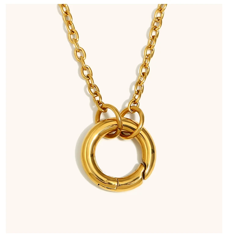 La. Muses Chain Styles Large O-Shaped Spring Buckles DIY Necklaces Stainless Steel Women's Fashion Waterproof Jewelry Gifts