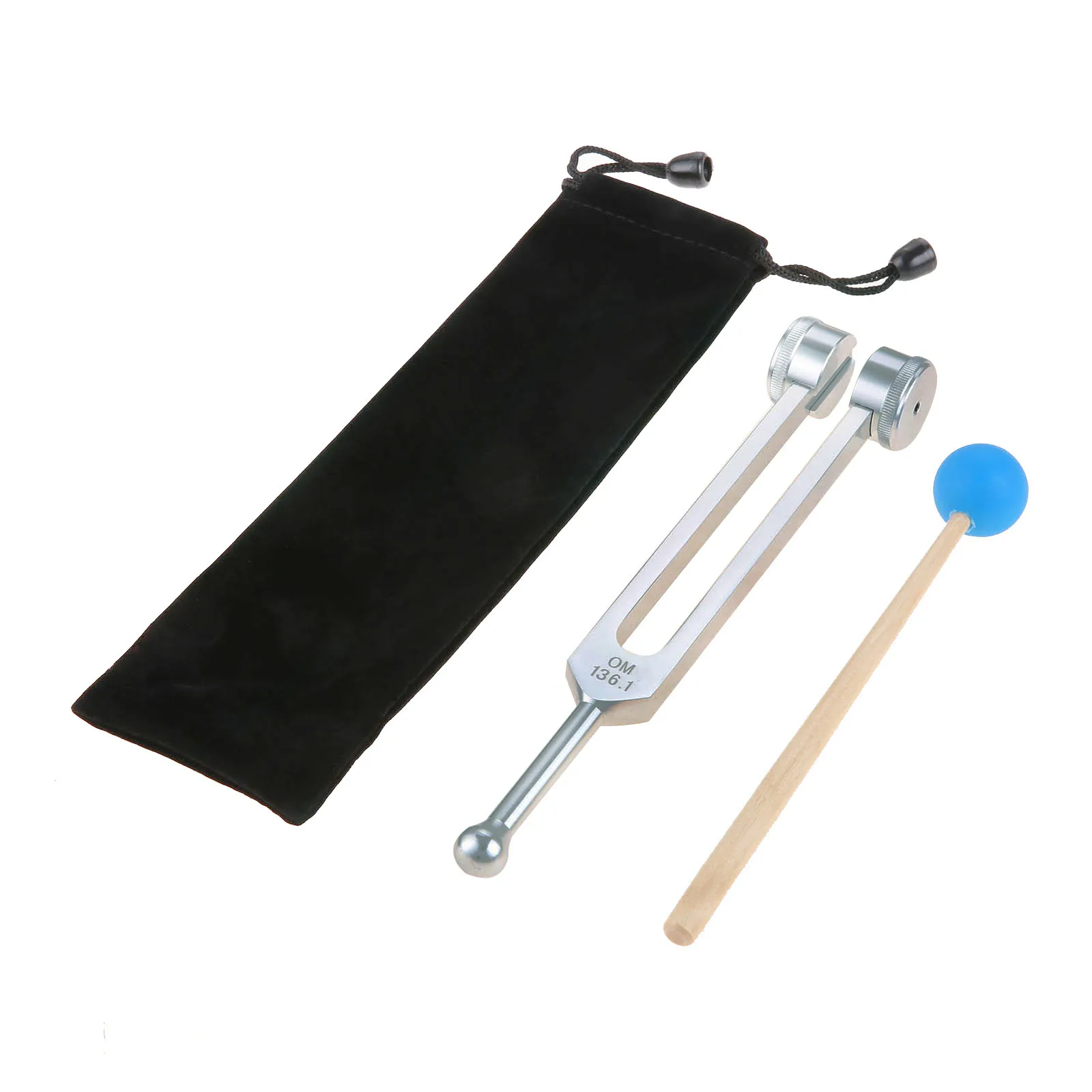 

OM 136.1Hz Tuning Fork w/Silicone Hammer Bag for DNA Repair Healing/Musical Instrument/Sound therapy/Vibration/Heart Chakra Yoga