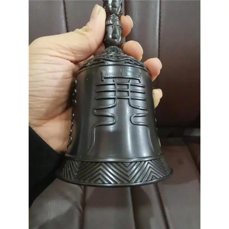 1Pc Taoist Religious Supplies Black Triradius King Kong Bell Hand Bell Musical Instrument Home Exquisite Decorative Ornament