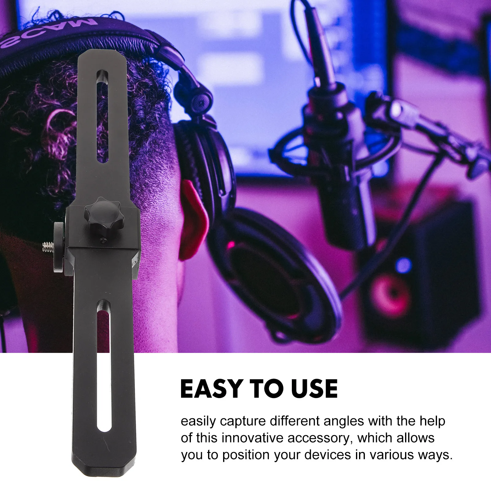 

Triple Head Bracket DSLR Camera Mount Tripod Extension Strip Light Brackets Phone Clamp Multi Device Holder Compatibility