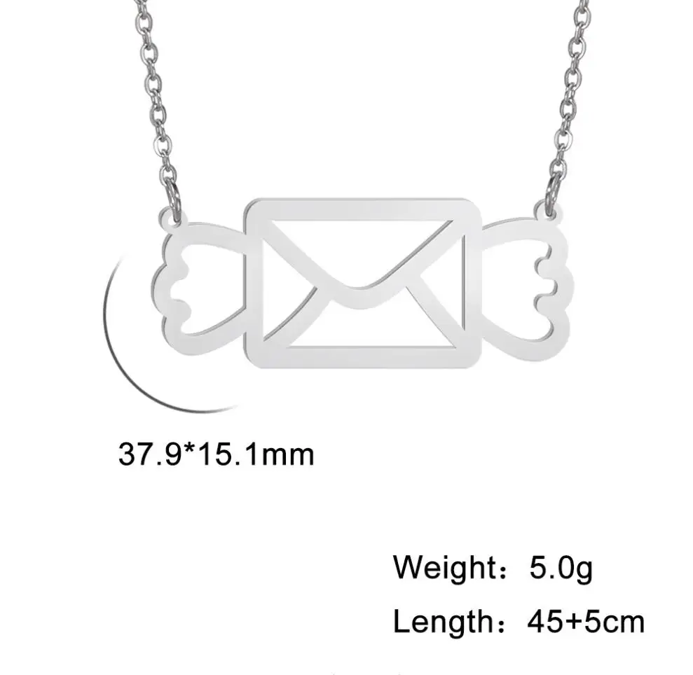 1PC New Small Wing Envelope Pendant Necklaces for Women Chain Mini Sexy Neck Accessories Fashion Charm Jewelry Gift  F1413