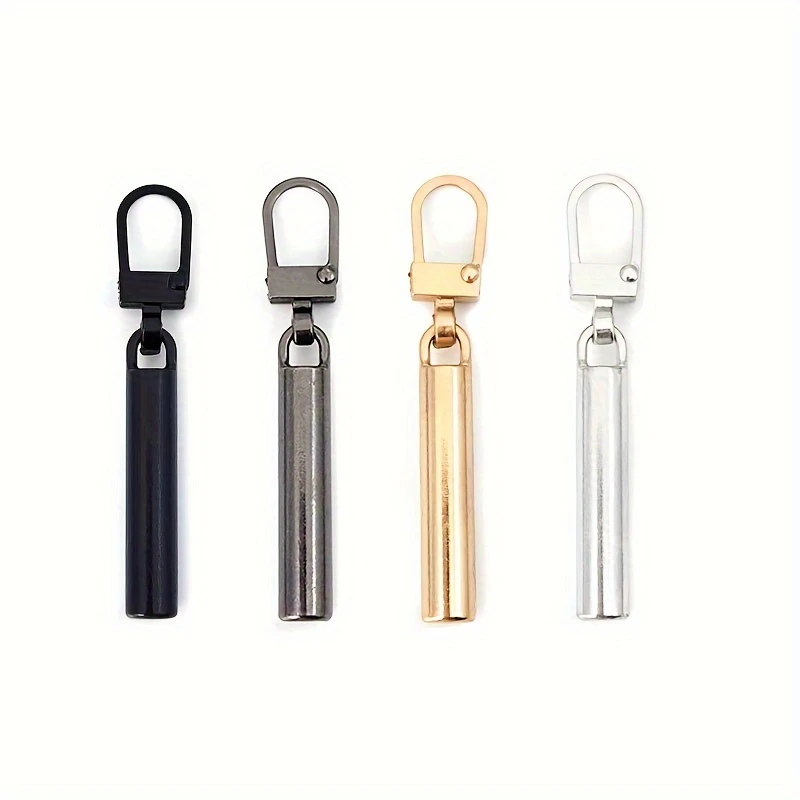4pcs Detachable Metal Zipper Pullers for Zipper Sliders Head Zipper Pull Tab DIY Sewing Bags Down Jacket Zippers Repair Kits