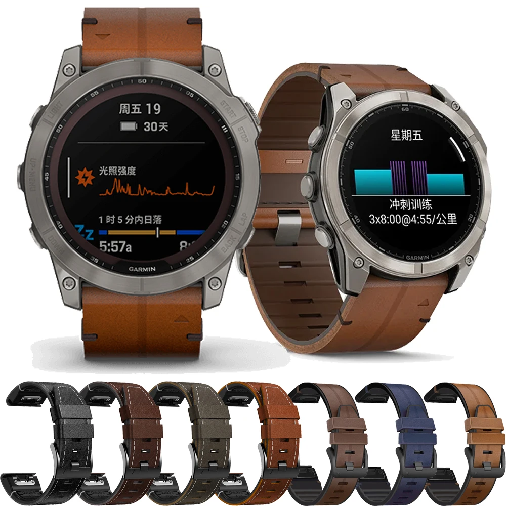 

Спортивный силиконовый кожаный ремешок для Garmin Fenix 8 51 мм E 47 мм 7 7X Pro 6 6X Pro 5 5X Plus QuickFit 22 мм 26 мм Легко подходит для браслета