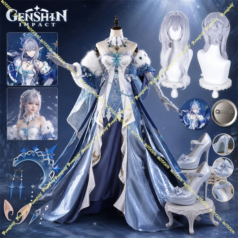 Костюм для косплея Царицы Анастасии из Genshin Impact, Ледяная Императрица, женский полный комплект для Хэллоуина, карнавала и ролевых игр.