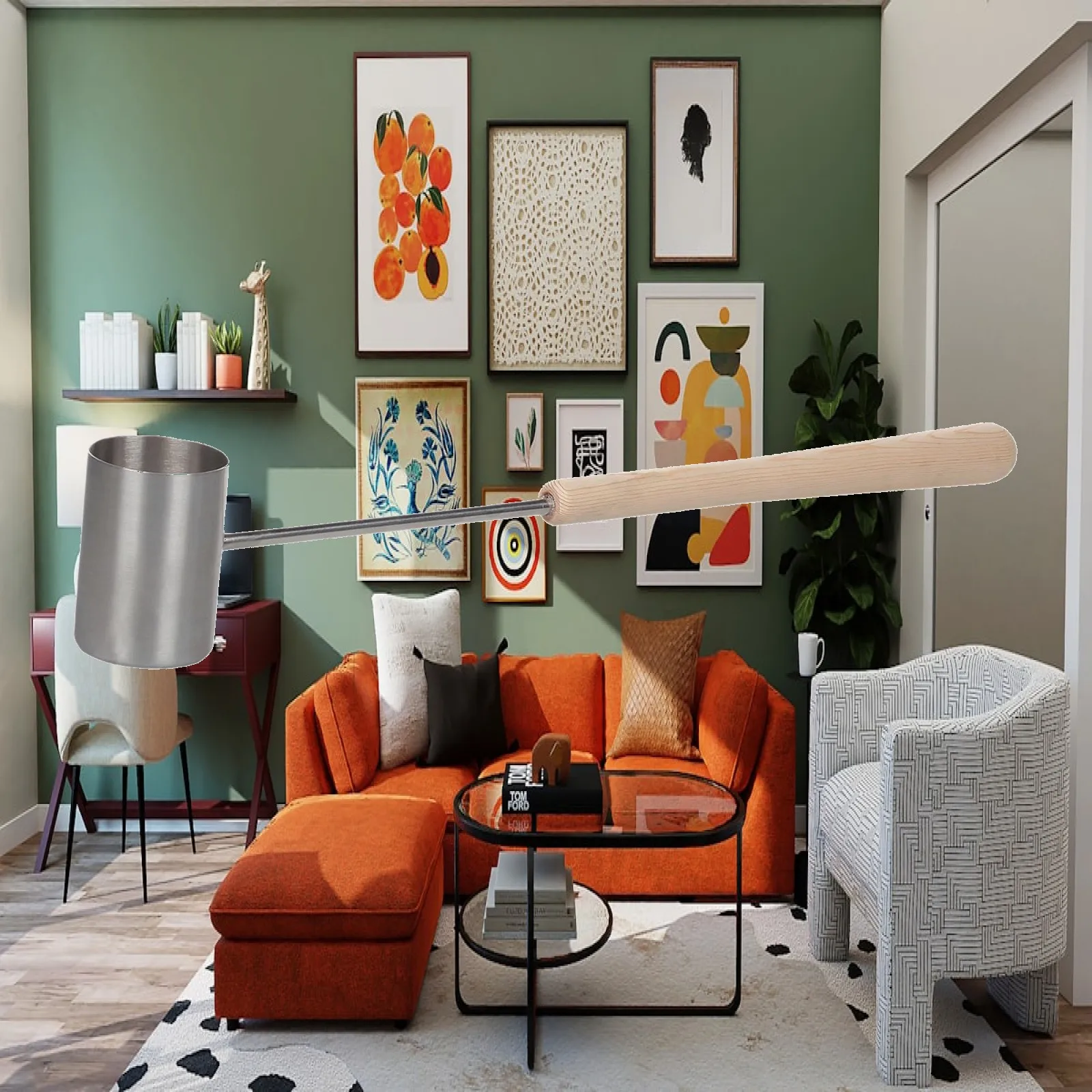 Solid Sauna Water Ladle 275ml Stainless Spoon with Comfortable Wood Handle for Home Steam Sessions