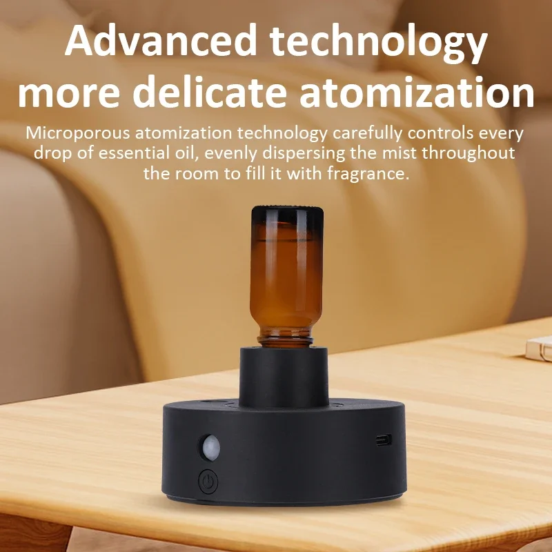 Smart Sensor Automatic Scent Diffuser, Auto Spray Air Freshener with RGB Ambient Light, Quiet Portable Aroma Dispenser for Bedroom, Office, Desktop