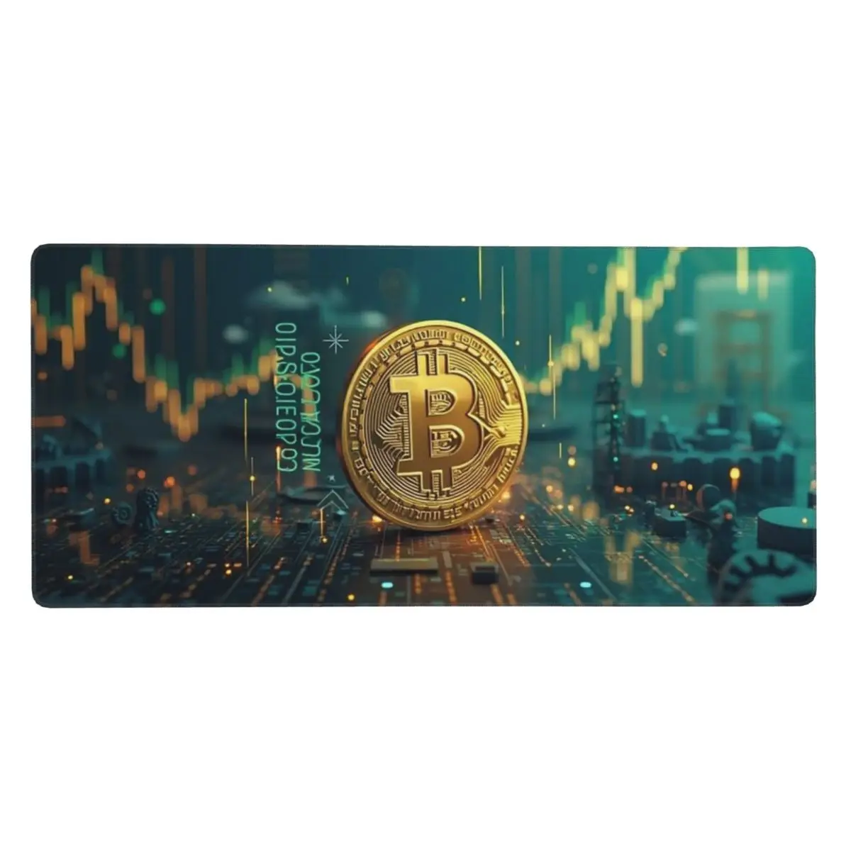 Bitcoin Cryptocurrency Art Large Mouse Pad Computer Keyboard Mouse Mat Gaming PC Laptop Desk Mat Office Table Mats