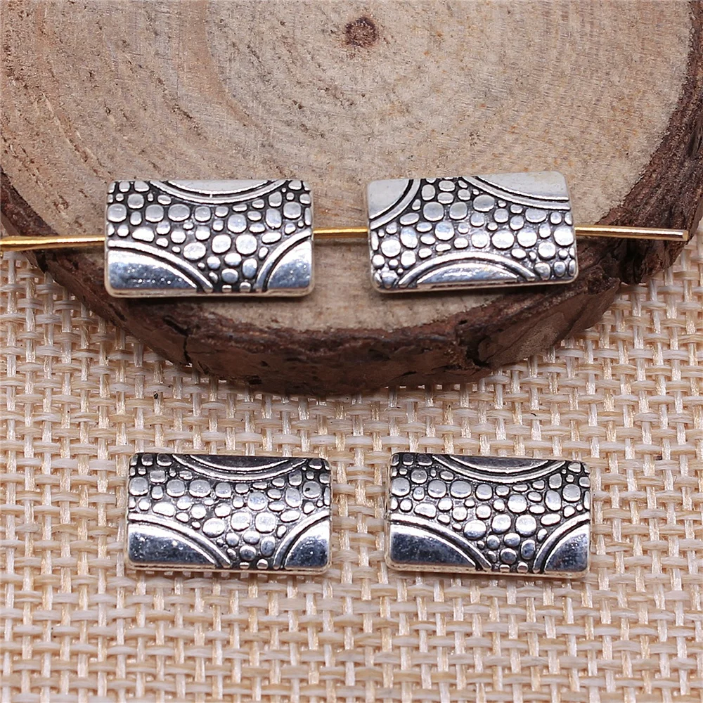 Sejuani CHARM JEWELRI 5pcs 15x9x3mm Carved Rectangular Small Hole Spacers Beads