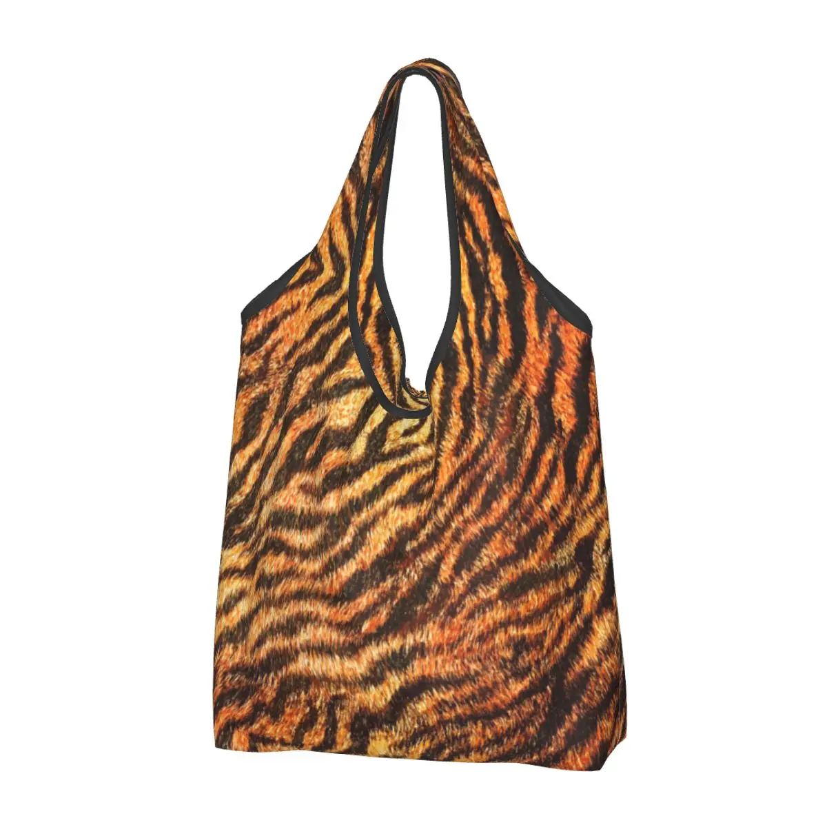 Bolsa de compras con estampado de Vida Silvestre, bolso de mano portátil, piel de tigre de Bengala, reciclaje, piel de Animal, piel de leopardo, bolsas de compras de comestibles