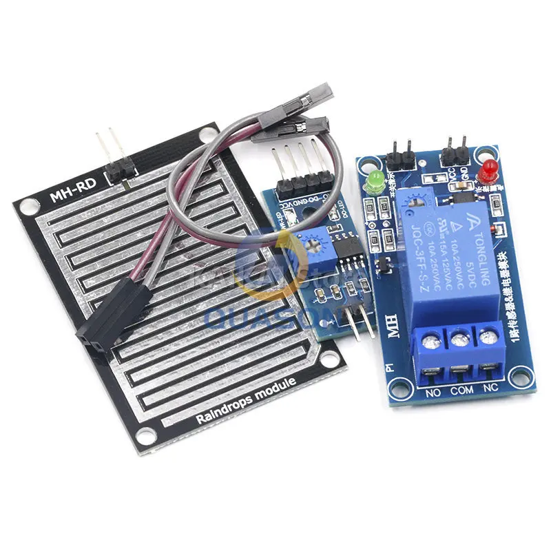 Rain water sensor module + DC 5V 12 Relay Control Module Rain Sensor Water Raindrops Detection Module for Arduino robot kit