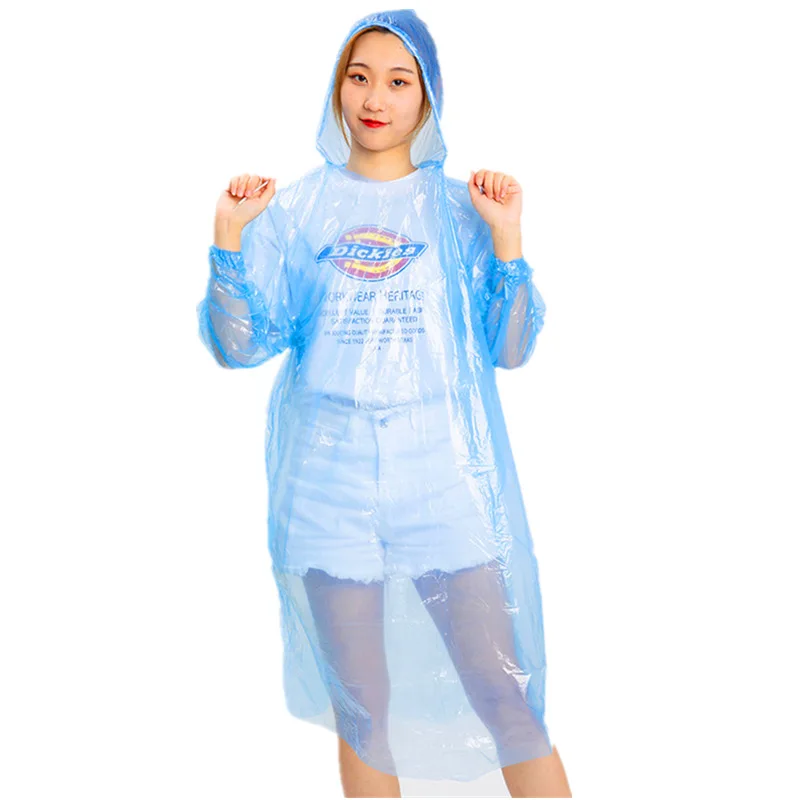 Card Raincoat Disposable Portable Raincoat Whole Body Rain Cover Thickened Adult Size Poncho Amusement Park Tour