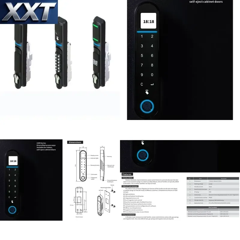 XXT High Security Fully Automatic Smart Biometric Fingerprint Automatic Smart Door Silver Basic Cloud