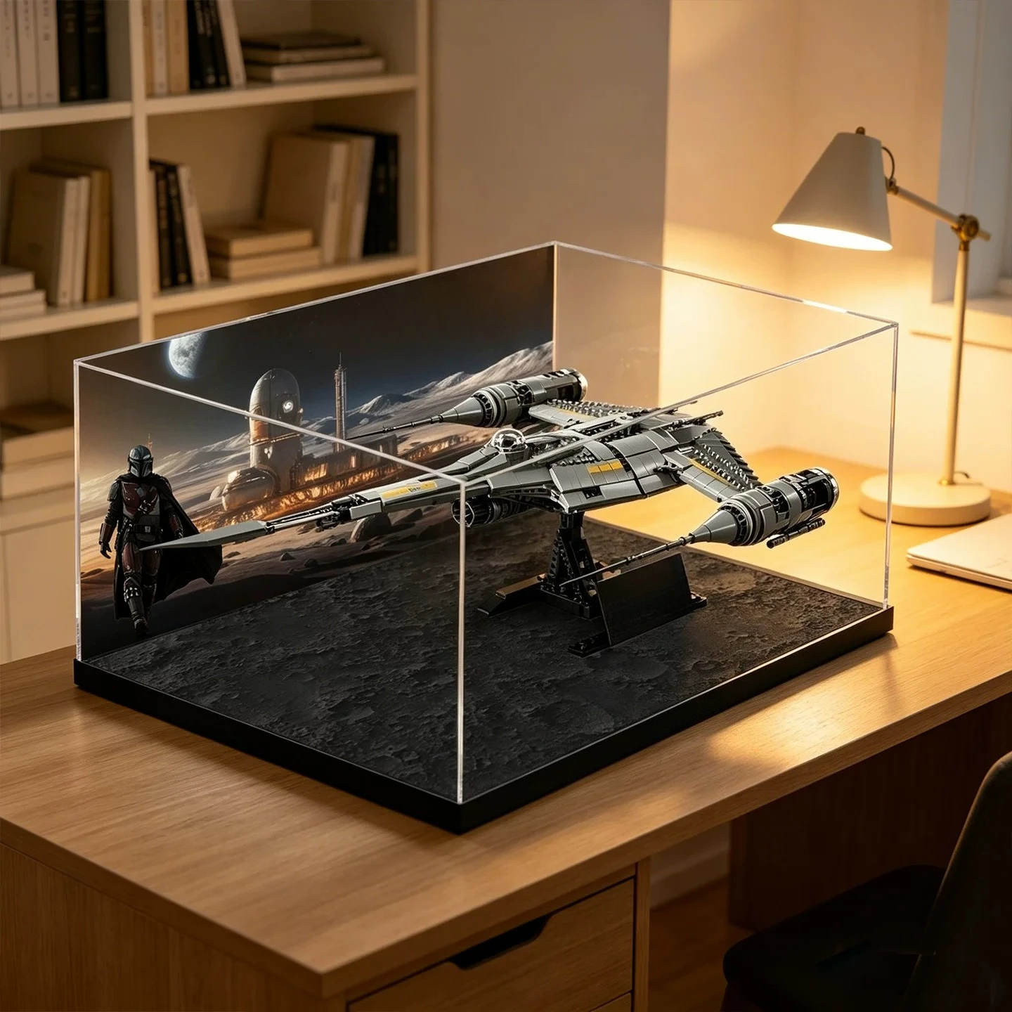 High-definition acrylic dust-proof display and storage box for LEGO 75442 Starship building block set
