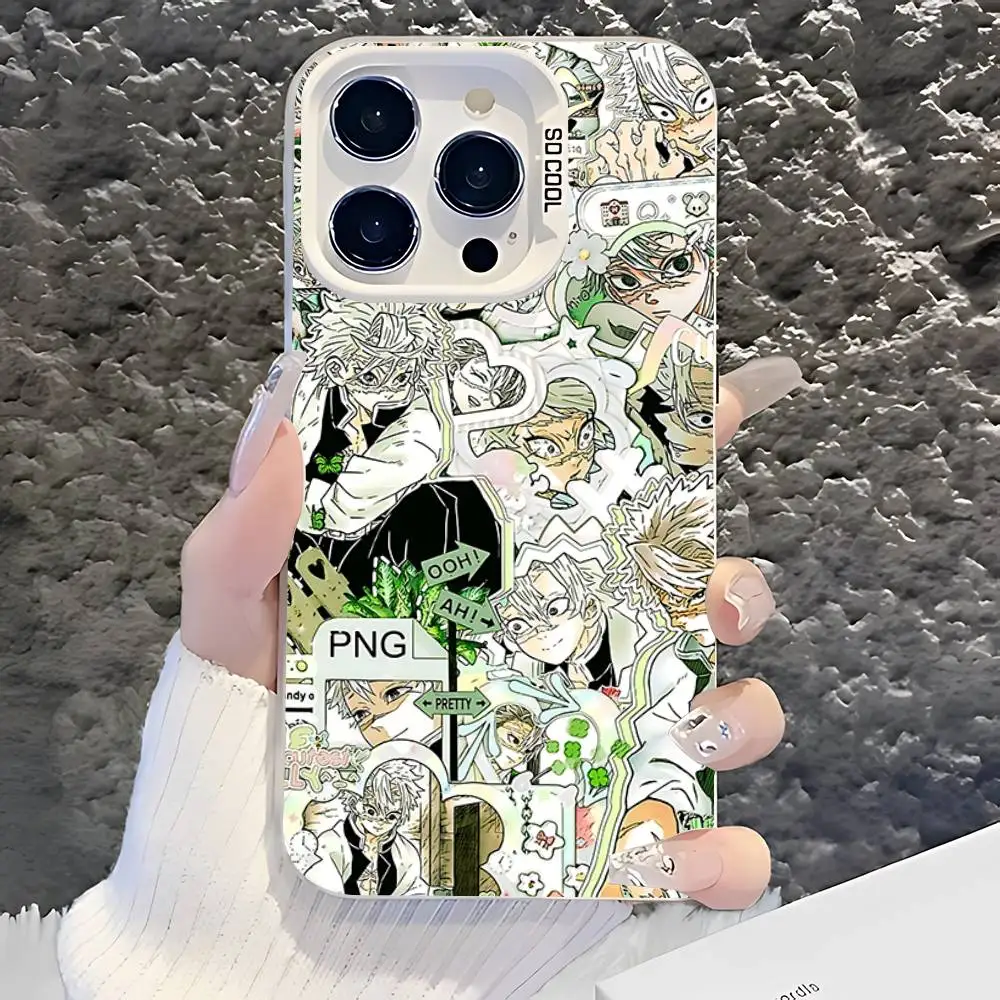 حافظة هاتف S-Shinazugawa Sanemi حافظة هاتف أرضية رائعة لهاتف آيفون 16 12 13 14 15 11 ماكس برو بلس ليزر IMD لون شل #3