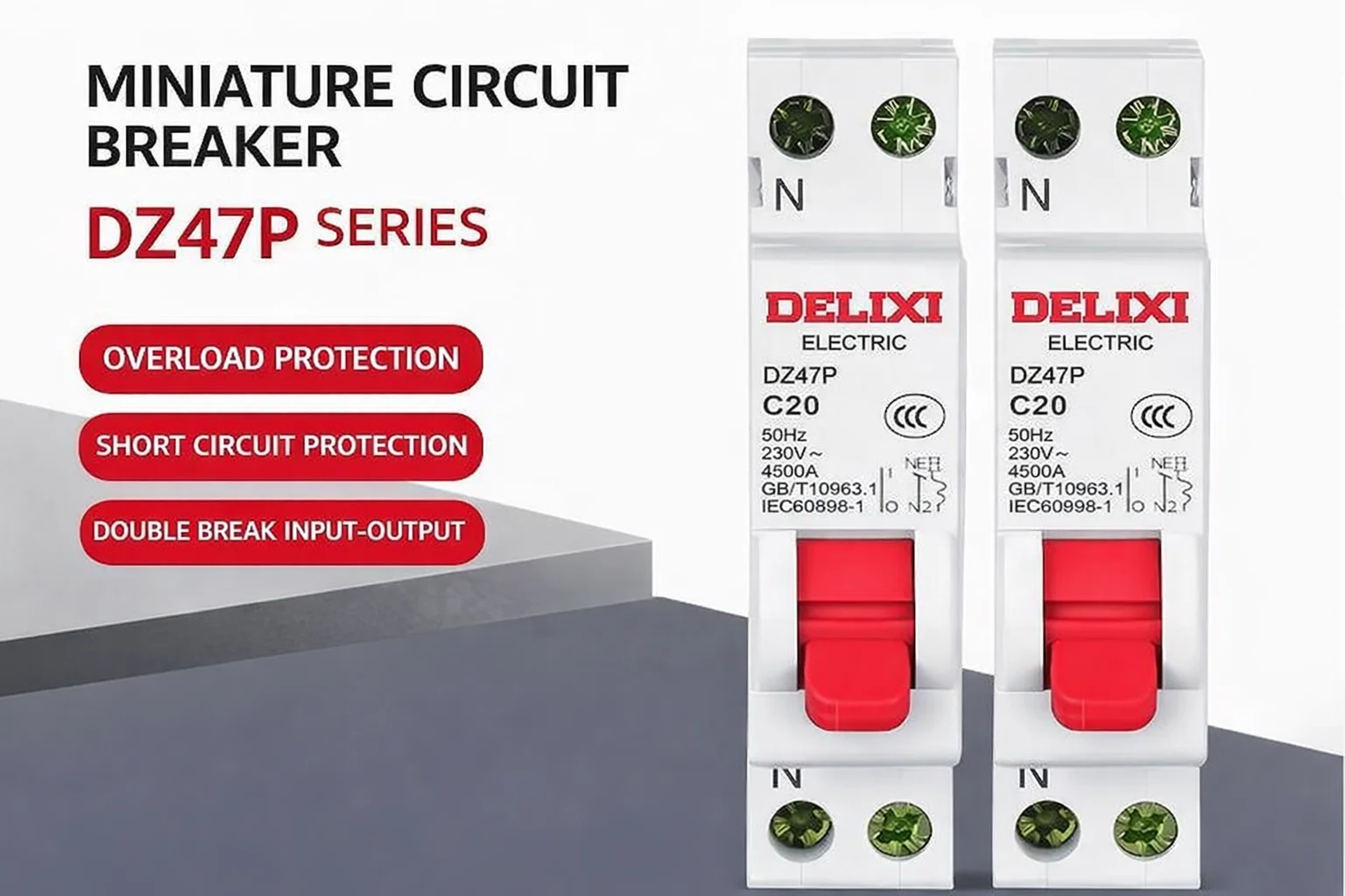 Delixi DZ47P 1P+N air circuit breaker air switch DPN single chip 16A20A25A32A40a household