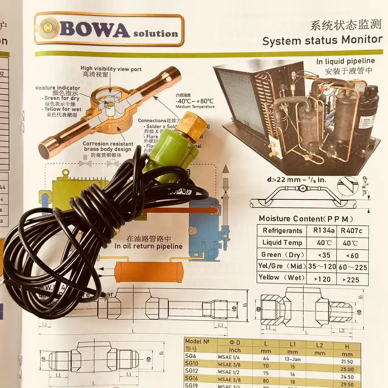 Dynamic refrigerant circling status detector of R32, R454b and R410a equipment is used to alarm whether there happens leakage