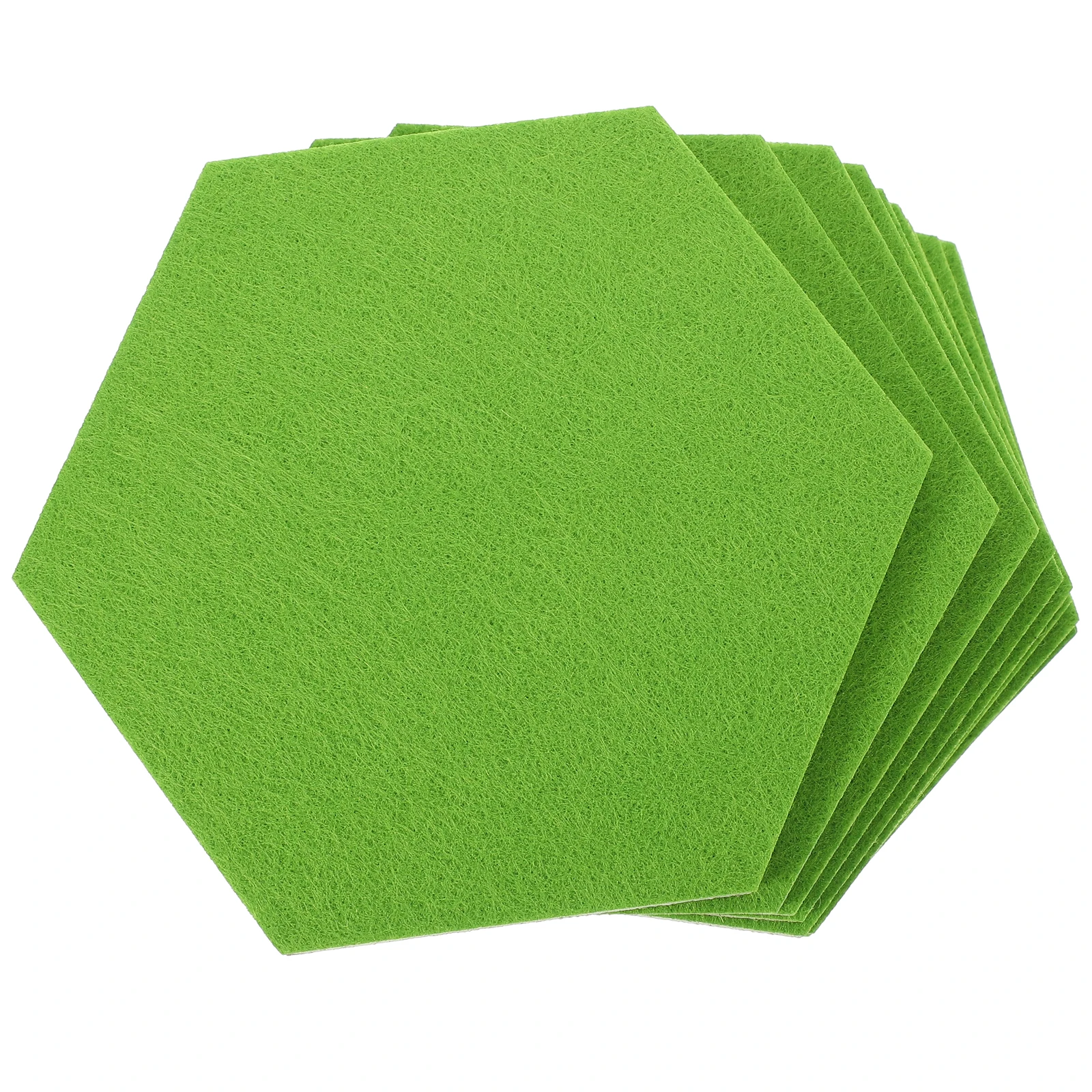 

12pcs Felt Decorative Panels Soundproof Hexagon Wall Tiles Green 3D Bulletin Board Home Office School Wall Stickers